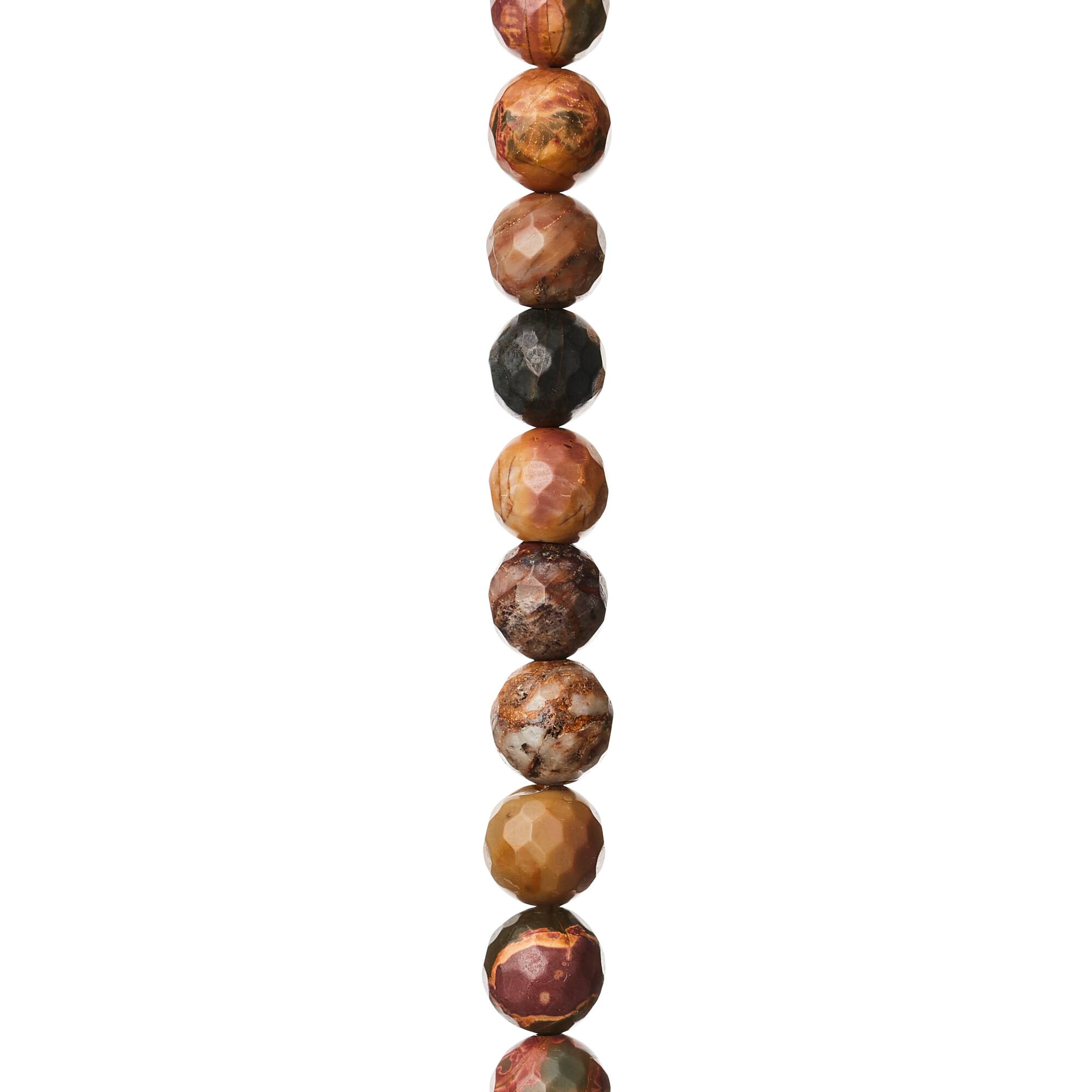 Silverite Jasper Faceted Picasso Round Beads by Bead Landing®, 8mm